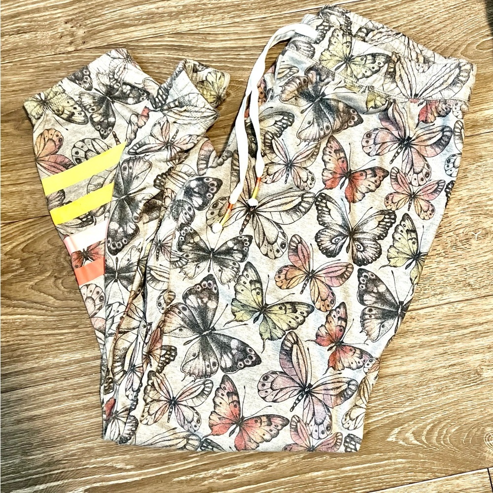 P.J. Salvage Butterfly Print Pajama Pants - Multicolor